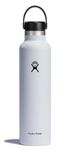Hydro Flask Standard Mouth Water Bottle, Flex Cap - 24 oz, White