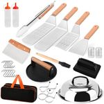 Homzenify 29PCS Griddle Accessories Kit - Stainless Steel Accessories Set for Flat Top Grill Barbecue for Blackstone and Camp Chef - Professional Grill Spatula Set for Outdoor Indoor
