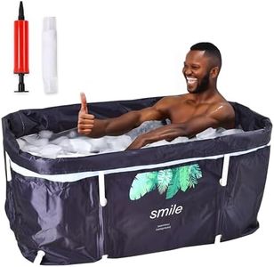 HAWWWY Portable Tub for Adults - Japanese Style Tub for Adults - Inflatable and Lightweight - Collapsible Bathtub for Elderly - Space-Saving Foldable multi-use Ice Bath - Black, 47.2Lx19.6Wx21.6H In