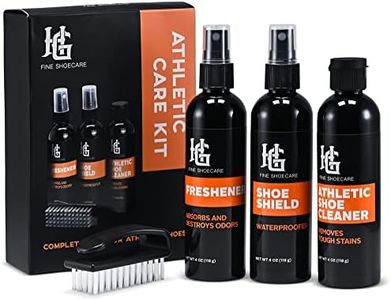 Homiegear Shoe Cleaning Kit - Shoe Freshener, Shoe Shield & Shoe Cleaner, Removes Stain & Protects in Rain, Waterproof Spray - Use on Leather, Nubuck, Suede & Canvas - 4 Oz Each