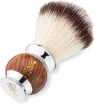 The Cambridge Cut Throat® Luxury Missanda Hardwood and Stainless Steel Men's Shaving Brush for Soap, Foam or Cream with Premium Synthetic Silvertip Vegan Friendly Badger Bristles Male Grooming Present