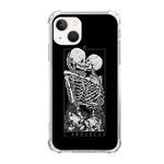 Kissing Skull Couple Case Compatible with iPhone 15, Skull Skeleton Lovers Valentine Case for iPhone 15, Trendy TPU Bumper Phone Cover Case