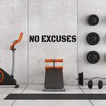 Extra Large Gym Wall Decal | No Excuses Inspirational Wall Sticker Quote | 4 Feet Long | Huge Art Decoration | Big Vinyl Lettering Motivation for The Home Gym | Workout Fitness Exercise Sign (Black)