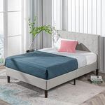 Zinus FDPB-LG-K Upholstered Diamond Stitched Platform Bed in Sage Grey, King