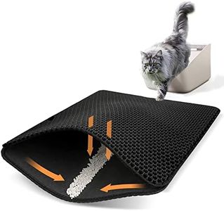 Ycozy Cat Litter Mat Large 60 X 45cm Kitty Litter Trapping Mat for Litter Box - Honeycomb Black Hole Design - Waterproof, Urine Proof Trapper - Scatter Control, Easy Clean Rug for Litter Tray