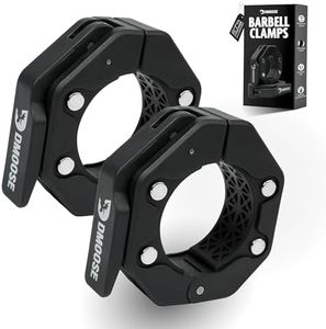 DMoose Fitness Barbell Clips 2 Inch (Pair) - Quick Release Olympic Barbell Clamps & Collars with Anti Slip TRP Grip for Secure Weightlifting, Weight Clips for Bars at Home or Gym (Black V2 - Magnetic)
