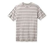 Smartwool Men's 150 Baselayer Short Sleeve Slim Fit Shirt Light Gray Heather Stripe, Small