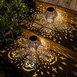 Solar Lanterns Outdoor Waterproof Garden Decorative Lights Owl Hanging Solar Lanterns for Patio, Table, Pathway, Balcony, Lawn, Yard Decor 2 Pack