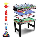 IFOYO 4 in 1 Multi Game Table for Kids, 31.5 Inch Steady Combo Game Table, Soccer Football Table, Hockey Table, Pool Table, Table Tennis Table