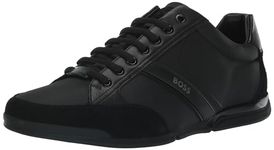 HUGO BOSS Men's Saturn Low Profile Sneakers, Open Black, 10