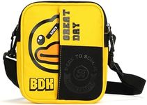 B.Duck Yellow Fanny Pack Belt Sling Cross Body Bag Small Purse for Women Kids Duck Print Boys Girls Canvas Handbags Workout Travel Gift