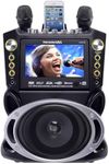 Karaoke USA GF844 Complete Karaoke System with 2 Microphones, Remote Control, 7” Color Screen, LED Lights - Works with DVD, Bluetooth, CD, MP3 and All Devices