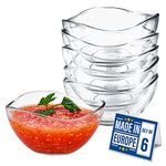 CRYSTALIA Premium Quality Stackable Glass Dessert Bowls Set of 6, 310cc 100% LEAD & CADMIUM FREE Ice Cream Bowls, Glass Prep Bowls Salad Bowls, Snack Bowls, Sauce Bowls, Side Bowls Dessert Bowls Glass