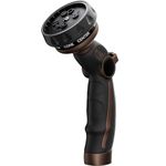 RESTMO Hose Nozzle Heavy Duty, Metal Water Hose Sprayer for Garden, 9 Spray Patterns | High Pressure | Thumb Flow Control | On/Off Valve, Ideal for Outdoor Lawn & Plant Watering, Oil Rubbed Bronze