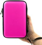 ADVcer 3DS Case, EVA Waterproof Hard Shield Protective Carrying Case with Detachable Hand Wrist Strap Compatible with Nintendo New 3DS XL, New 3DS, 3DS, 3DS XL LL, DSi, Dsi XL, DS, DS Lite (Fuchsia)