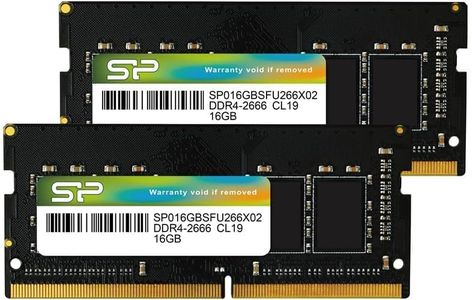 SP Silicon Power Upgrade 32GB (2x16GB) DDR4 Dual Rank 2666MHz 1.2V SODIMM Laptop Notebook RAM Memory Module SP032GBSFU266X22