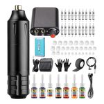 Solong Tattoo Pen Kit Rotary Gun Tattoo Machine Complete Tattoo Kit Professional with 20Pcs Cartridge Needles Tattoo Power Supply 7 Tattoo Ink SLP1KITP162-1-US