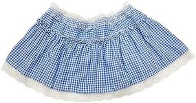 ZUYPSK Men Sissy Skirted Short Plaid Lace Hem Pleated Gingham A-line Mini Skirt Crossdressing Underwear (Small, Blue), Blue, Small