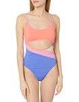 Hobie Women's Keyhole Front One Piece Swimsuit, Purple Twilight//Heritage, Medium