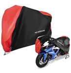 Motorbike Cover Heavy Duty Motorcycle Cover NEVERLAND 210D Oxford Fabric Waterproof Rain Dust UV Protective Storage Indoor & Outdoor 2000Pa Resistant L(220 * 95 * 110cm/86.5 * 37.4 * 43.3inch)