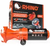Camco Rhino Camper/RV Sewer Macerator Pump System - VortexCore Technology Grinds Sewer Waste into 1/8” Pieces - Versatile for Any Location - 4-in1 Adapter, Self-Priming Pump & 15’ Water Hose (39040)