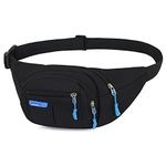 Waterproof Bum Bag Waist Fanny Packs Travel Hiking Outdoor Sport Money Hip Bag Pouch Pack Holiday Running Belt (BlackⅠ)