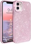 VENINGO iPhone 11 Case, Stylish Slim Glitter Bling Sparkly Cute Women Girls Girly Soft TPU Shockproof Full Body Protective Non Slip Drop Protection Lovely Phone Cases Cover for iPhone 11 6.1 inch,Pink