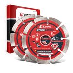 EZARC 4-1/2 inch Diamond Blade, Segmented Diamond Saw Blades for Angle Grinder, 4.5" Stone Blade for Cutting Concrete Stone Masonry Brick Block (2-Pack)