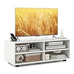 Tangkula White TV Stand for TV up t