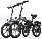 U3 16" Foldable Electric Bike Adults with Folding Basket, 500W Electric Bicycle, Front Fork Suspension, 19MPH, UP to 45 Miles Folding Ebike for Leisure Riding&Commuting, UL2849 Certified (2×Black)