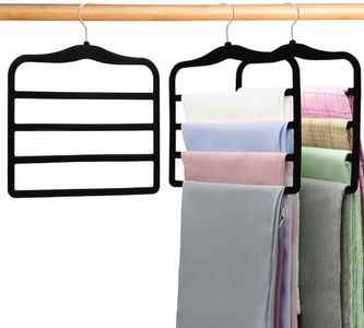 Closet Organizers and Storage,2 Pack Pants Hangers Space Saving,Velvet Hangers, Dorm Room Essentials for College Students Girls Boys Guys,Non Slip Organization and Storage Scarf Jeans Hangers