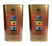 Greek Extra Virgin Olive Oil P.D.O. Kalamata, 2 x 1 Lt tins, premium Koroneiki olive variety.