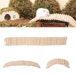 LUVCOSY 3 Packs Wooden Bridge (24'' + 16'' + 8''), Climbing Ladder & Fence Bundle for Habitat Decoration, Toys & Cage Accessories for Hamster, Chinchilla, Gerbil, Mice, Mouse, Reptile & Small Animals