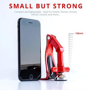 DoorJammer Portable Door Lock Brace – Home Security, Red