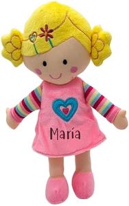 Bambole per Bambina Personalizzata | Bambola di pezza 25 cm con Nome | Regalo Bambina 1 anno | Regalo Bambina 2 anni | Bambolina di pezza stoffa