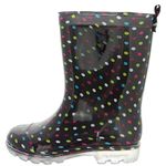 Capelli New York Girls Multi Dots Printed Rain Boot Black Combo 10/11