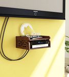 Home Sparkle Carved Engineered Wood Set Top Box Holder| WiFi-Modem Holder|Suitable for LivingRoom/Bedroom-Brown (Designed by Craftsman)