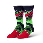 Odd Sox Pepsi Mountain Dew Merchandise Funny Crew Socks Men's, Assorted Styles, Mountain Dew Camo, Large