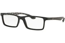 Ray-Ban RX8901 Rectangular Prescription Eyeglass Frames, Black/Demo Lens, 55 mm