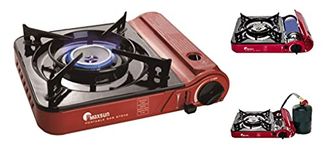 Maxsun Butane or Propane Dual Fuel Portable Gas Stove MS-3800LPG (Red), Up to 9,560BTU High Power, Camp Stove, with Carrying Case