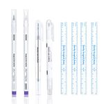 Surgical Skin Marker Pen, Ksndurn 4PCS Professional Surgical Tip Skin Marker Pen - Tattoo Surgical Pen with Paper Ruler (2 Single Head 2 Double Head)