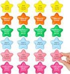 LovesTown 24PCS Inspirational Stress Relief Balls, 2inch Star Stress Balls Motivational Stress Balls Colorful Foam Squeeze Balls for Kids Adults Anxiety Fidget Sensory