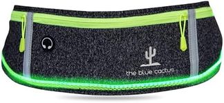 Reflective Running Light Belt with Zipper Pockets and USB Rechargeable, Night Safety Gear for Runners, Dog Walking Gear, Runners Reflective Belt Fits Women, Men, Kids, and Dogs