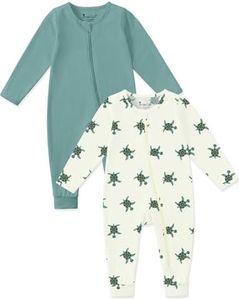 Jimonda Baby Sleeper Rompers,Unisex Boys Girls Zip-Front Pajamas One-Piece Footless Outfit 0-24 Months (Pack of 2