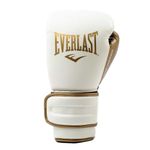 Everlast Powerlock 2 Boxing Gloves | Pro Flight Gloves | Secure Fit Lace-Up with Triple-Layer Foam & Wrist Support for Injury Prevention | Heavy Bag & Speedbag Training (12oz | White/Gold)