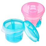 saerryor 2Pcs Milk Powder Dispenser with Snap-On Lid, Formula Powder Pots, Non-Spill Portable Milk Powder Container Milk Powder Storage Outdoor Food Container for Travel Outdoor (Transparent)