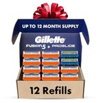 Gillette Fusion5 Men's Razor Blade Refills, 10 Count + Fusion5 ProGlide Razor Blade Refills - 2 Count | One Pack of 12 Refills