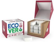 Ecover All-in-One Dishwasher Tablets, Contains Salt & Rinse Aid, Power Cleaning, Mandarin and Lemongrass Scent, Pack of 1, 24 Tablets