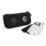 Stripebird - Golf Performance Gloves Holder Case (Black) - Protect and Keep Golf Gloves Dry - Moisture Free Storage Design - Includes Golf Bag Clip