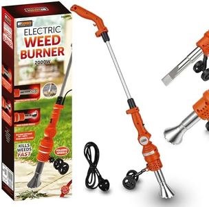 My Garden Electric Weed Burner 2000W– Dual Heat Setting Weed Remover with Detachable Handle & Folding Wheels Garden Weed Burner with Non-Slip Handle & UK Standard Plug (2-Nozzles-Folding Wheels)